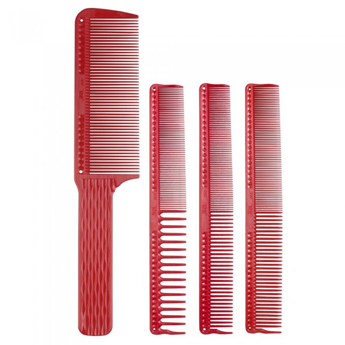 Набор расчесок для стрижки JRL Barber Comb Set (301,302,304,202) в кожаном чехле