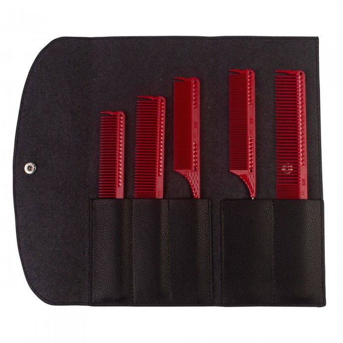 Набор расчесок для укладки JRL Styling Comb Set (101,102,301,304,305) в кожаном чехле