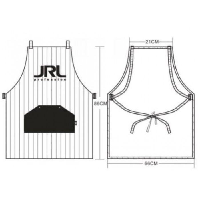 Фартук JRL белый в полоску из водостойкого полиэстера