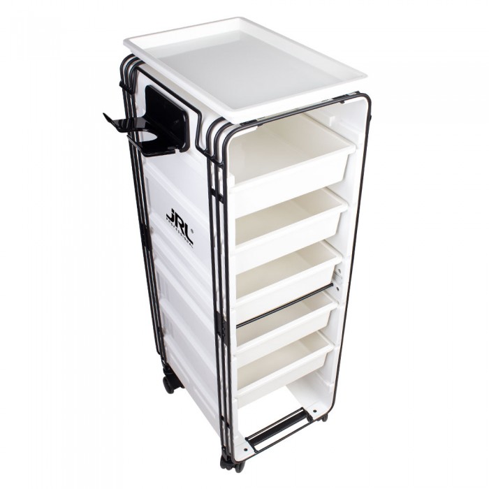 Тележка парикмахерская на 5 отделений белого цвета