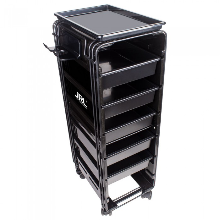 Тележка парикмахерская на 5 отделений черного цвета